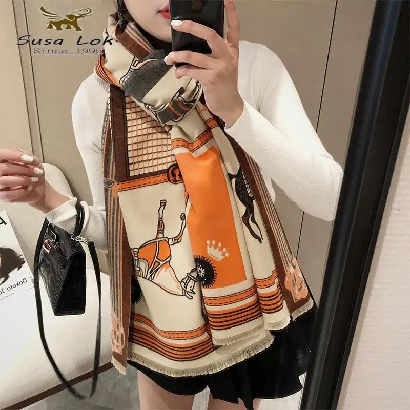 2022 Design Winter Scarf Women Cashmere Pashmina Horse Print Shawls and Wraps Lady Thick Blanket Bufanda Scarfs
2022 Design Winter Scarf Women Cashmere Pashmina Horse Print Shawls and Wraps Lady Thick Blanket Bufanda Scarfs