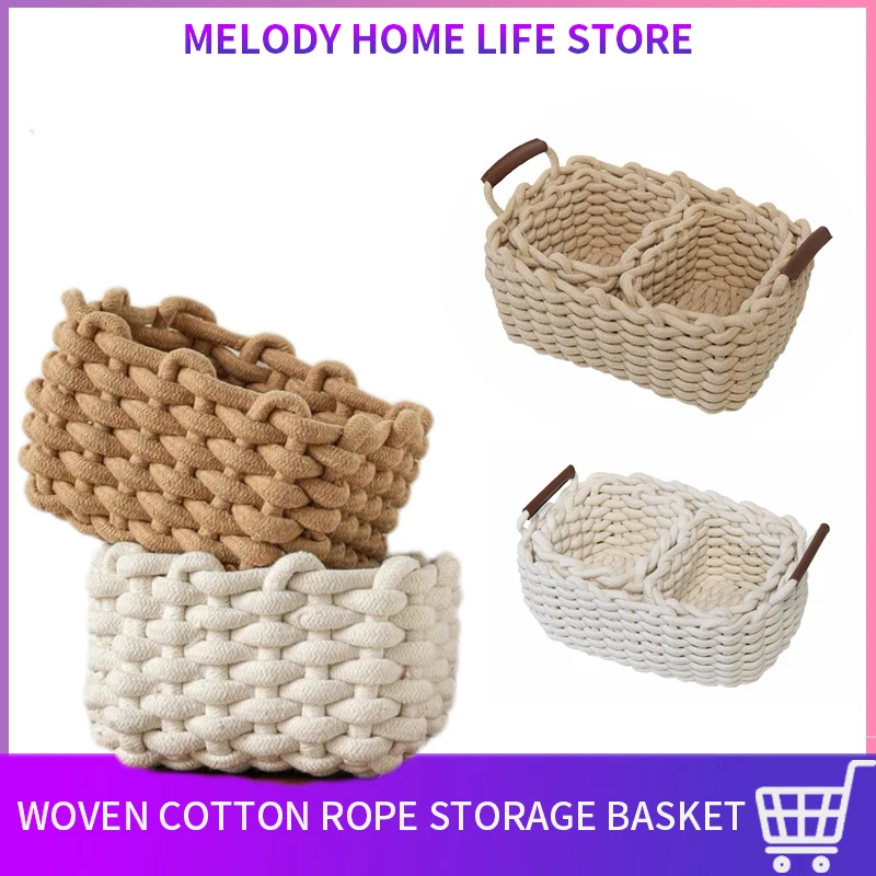 Nordic Woven Cotton Rope Storage Basket Rectangular Office Supplies Storage Cotton Rope Makeup Organizer Desktop Storage Basket
Nordic Woven Cotton Rope Storage Basket Rectangular Office Supplies Storage Cotton Rope Makeup Organizer Desktop Storage Basket