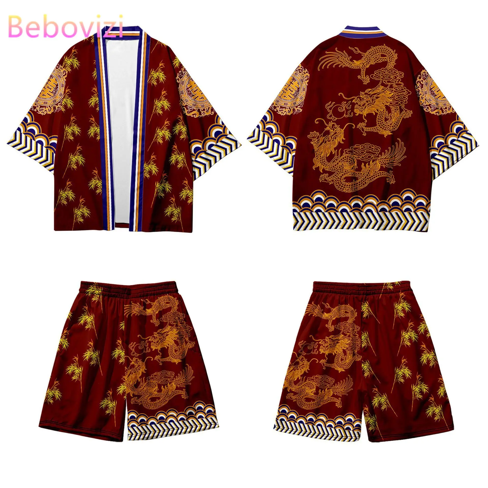 Trendy Popular Two-piece Suit Japanese Kimono Cardigan Men Haori Yukata Vintage Samurai Dragon Kimono Shorts Sets
Trendy Popular Two-piece Suit Japanese Kimono Cardigan Men Haori Yukata Vintage Samurai Dragon Kimono Shorts Sets