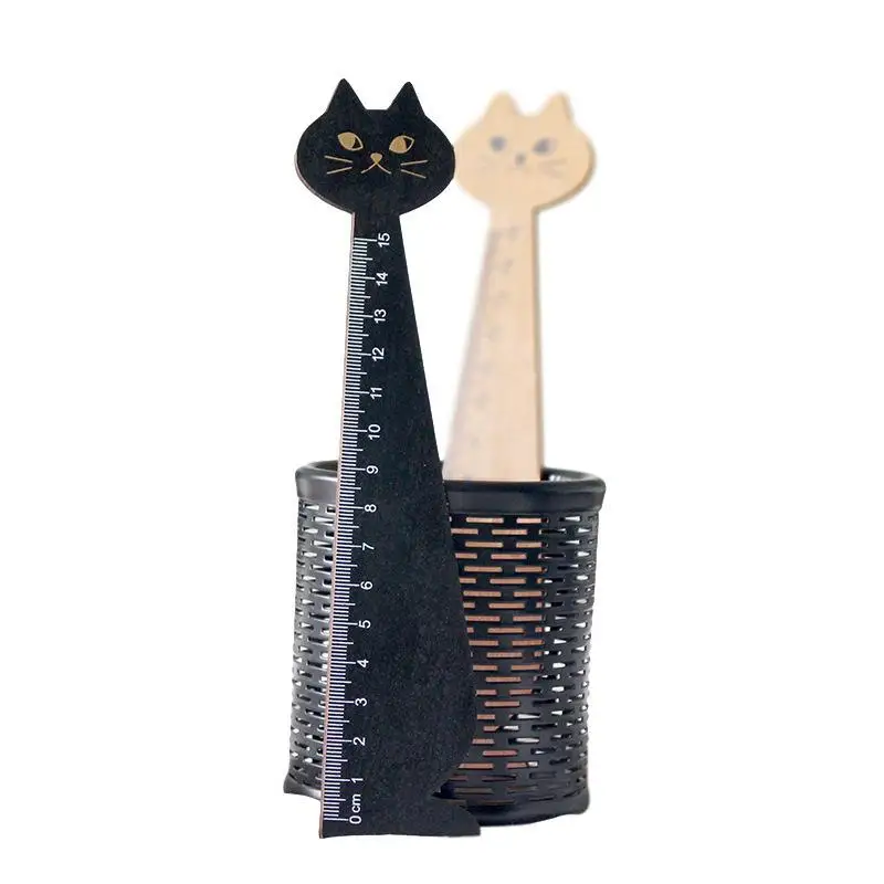 15cm Black Brown Cute Cat Ruler Wooden Animal Ruler Children Gifts School Supplies Stationery Ruler
15cm Black Brown Cute Cat Ruler Wooden Animal Ruler Children Gifts School Supplies Stationery Ruler