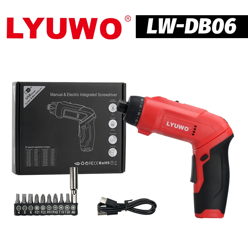 LYUWO Многофункциональная аккумуляторная отвертка
LYUWO Многофункциональная аккумуляторная отвертка