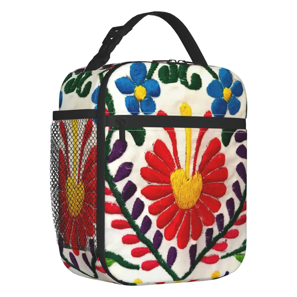 Mexican Flowers Art Insulated Lunch Bag for Women Resuable Textile Embroidery Thermal Cooler Lunch Tote Office Work School
Mexican Flowers Art Insulated Lunch Bag for Women Resuable Textile Embroidery Thermal Cooler Lunch Tote Office Work School