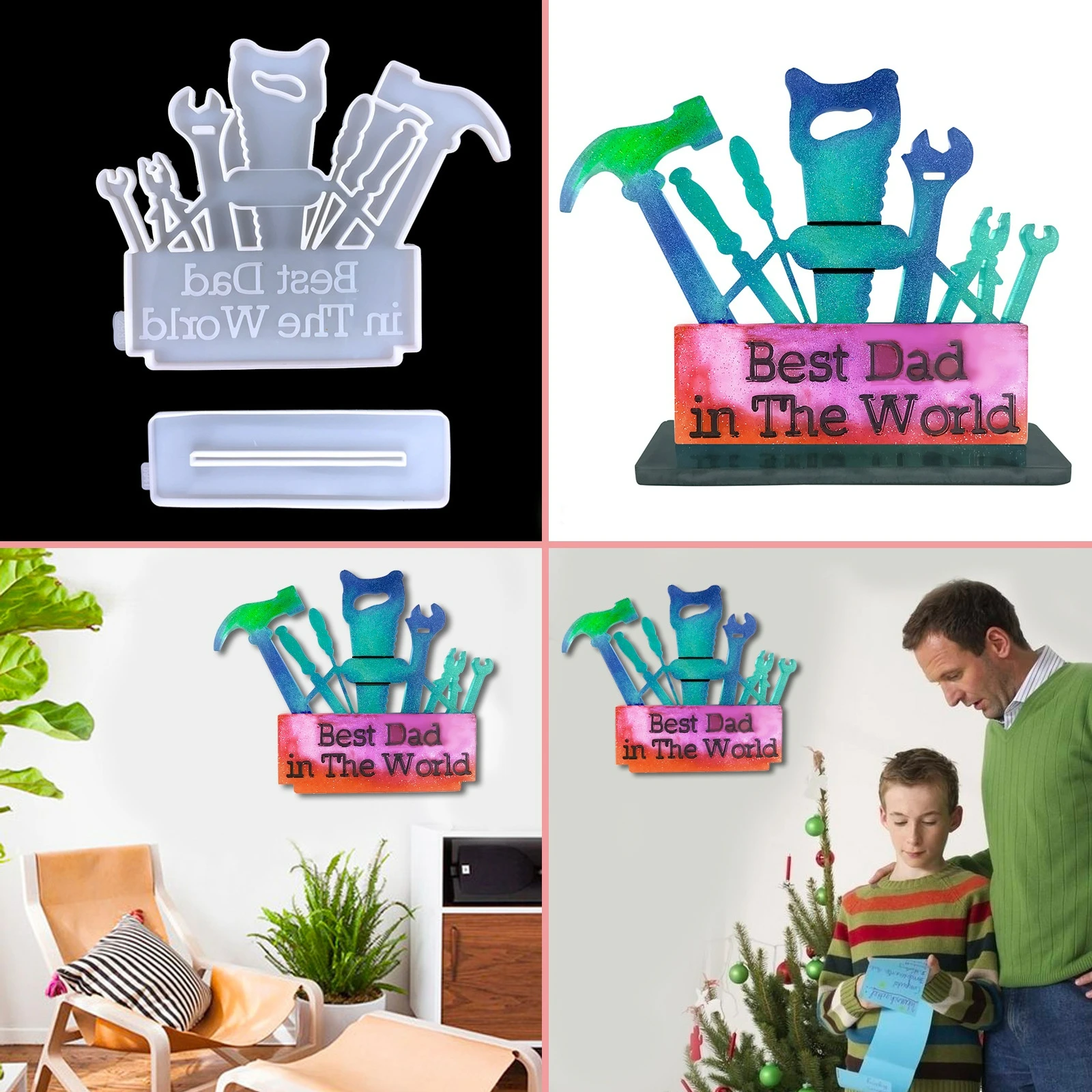 Father's Day Ornament Epoxy Resin Mould DIY Crystal BEST DAD Creative Tool Set Table Silicone Mould
Father's Day Ornament Epoxy Resin Mould DIY Crystal BEST DAD Creative Tool Set Table Silicone Mould