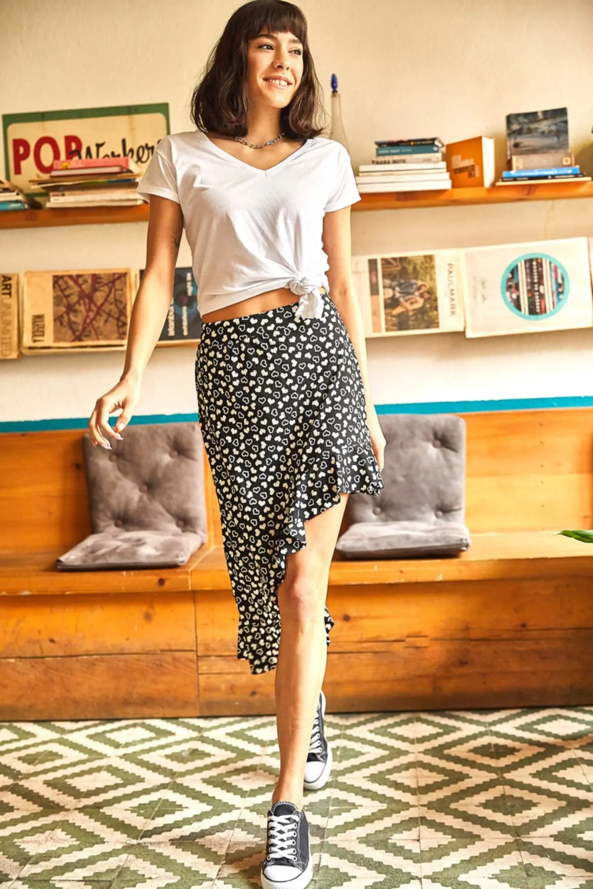 Women's Skirt Black Heart Skirt Casual Knitted Skirt Summer Fashion Casual Short Sleeve Elegant Skirt
Women's Skirt Black Heart Skirt Casual Knitted Skirt Summer Fashion Casual Short Sleeve Elegant Skirt