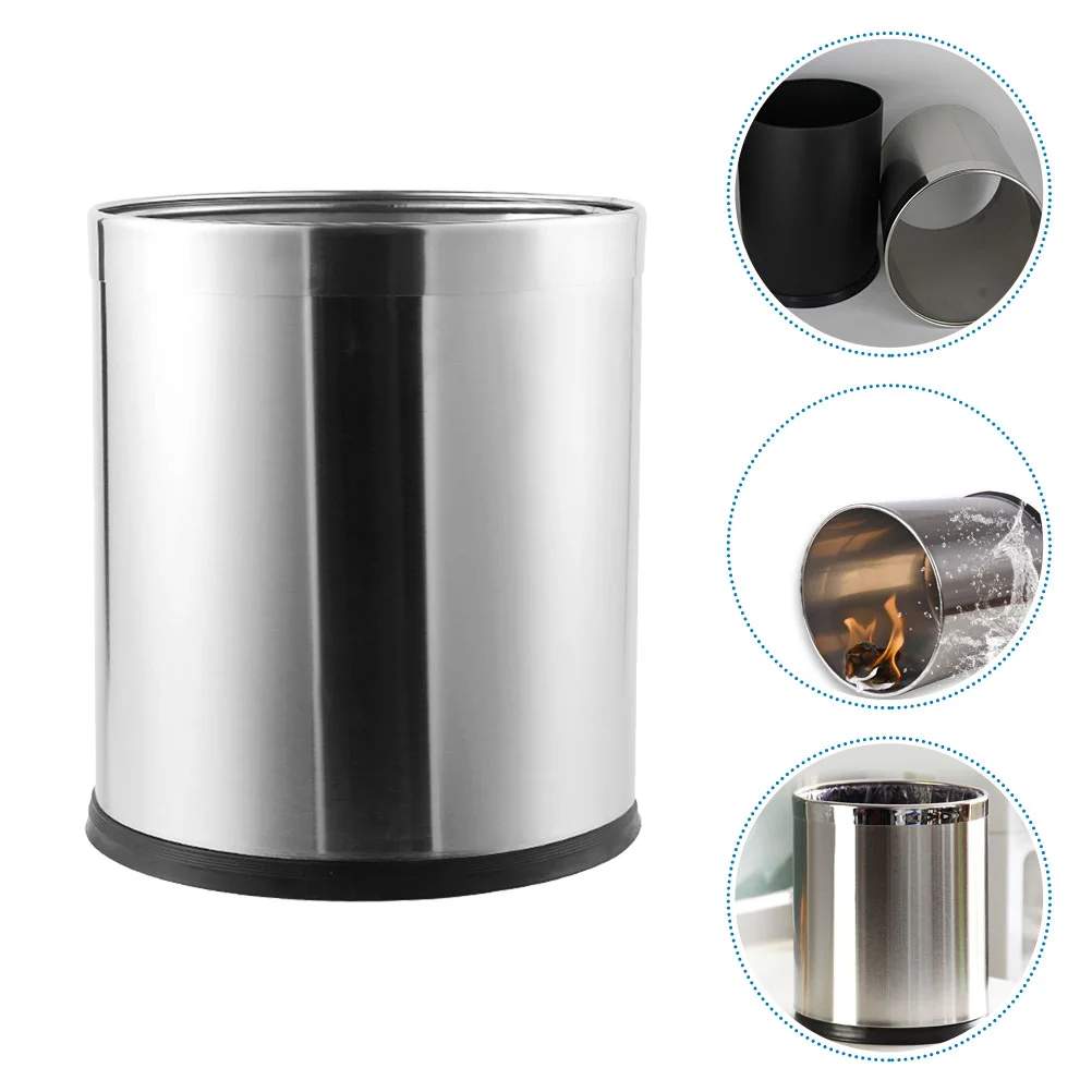 Trash Bin Can Kitchen Office Bedroom Waste Basket Bathroom Wastebasket Stainless Steel
Trash Bin Can Kitchen Office Bedroom Waste Basket Bathroom Wastebasket Stainless Steel