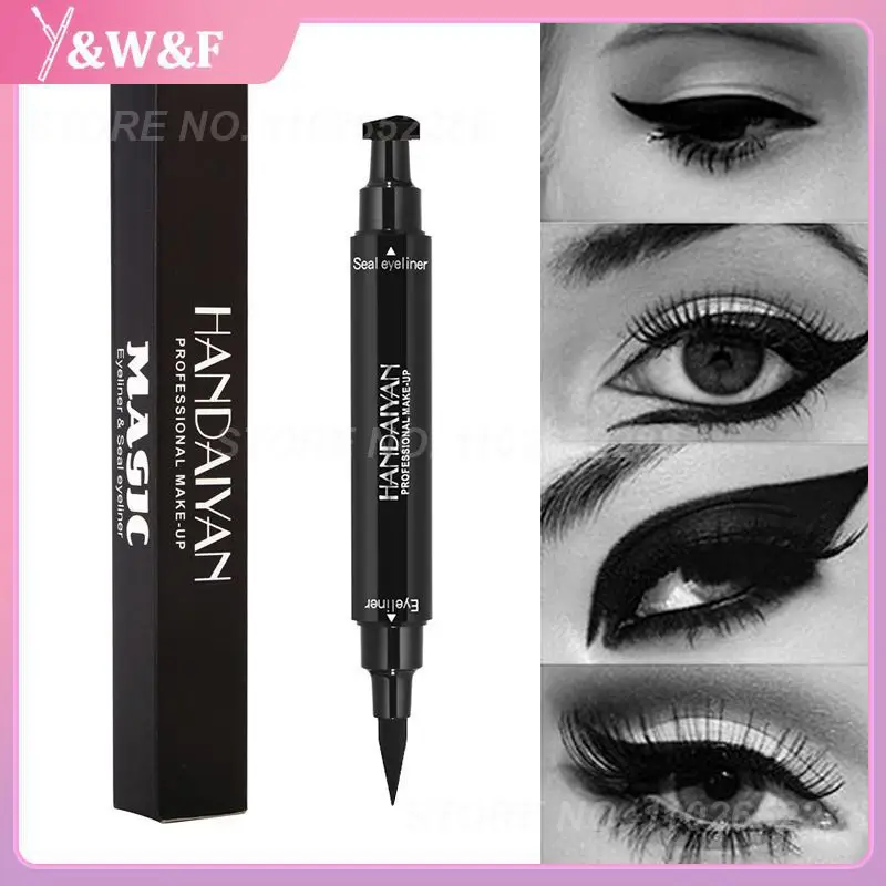 

HANDAIYAN Brand Black Double-headed Eyeliner Pencil With Stamp Seal Maquiagem Waterproof Liquid Wing Eye Liner Cosmetics TSLM2