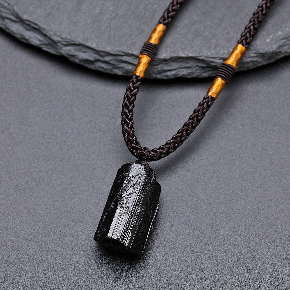 1 шт. Модный черный турмалиновый камень кулон образец кристалл энергетический