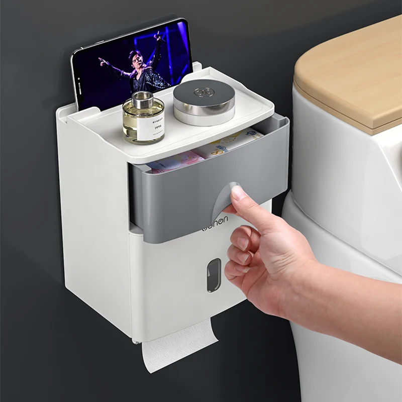 Toilet Bathroom Accessories Kit Tissue High Quality Storage Box Paper Bracket Wall-Mounted Water Proof No Perforation Household
Toilet Bathroom Accessories Kit Tissue High Quality Storage Box Paper Bracket Wall-Mounted Water Proof No Perforation Household