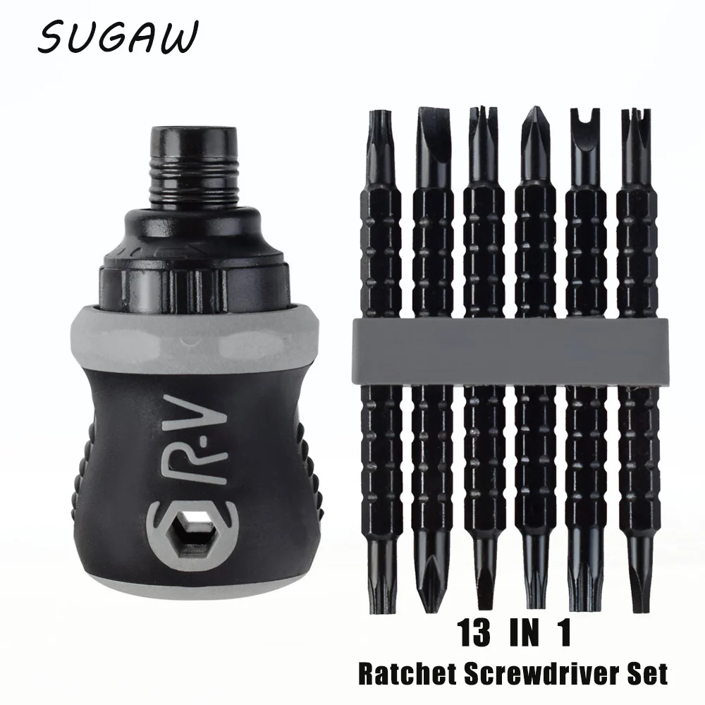 SUGAW 13 IN 1 Mini Ratchet Screwdrivers CR-V Phillips Magnetizer Demagnetizer Screwdriver Set Hand Tools Embout Visseuse
SUGAW 13 IN 1 Mini Ratchet Screwdrivers CR-V Phillips Magnetizer Demagnetizer Screwdriver Set Hand Tools Embout Visseuse
