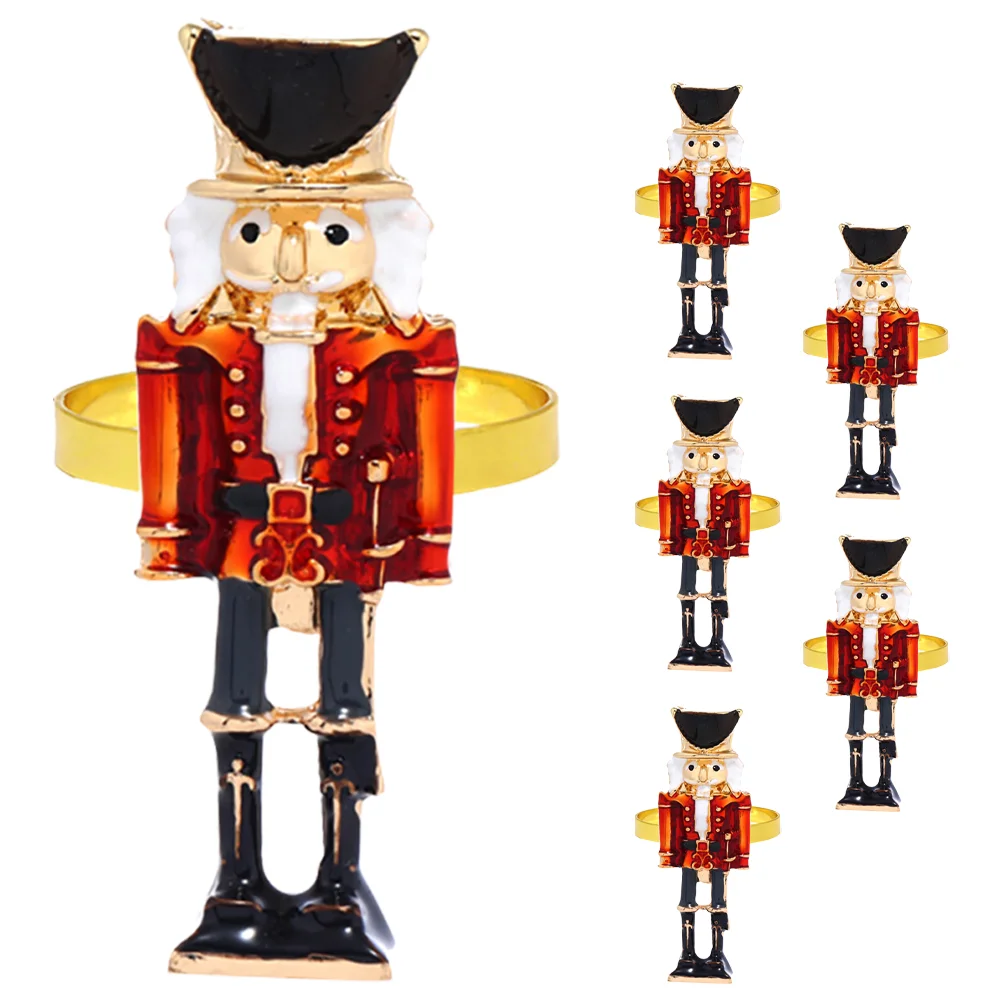 6 Pcs Nutcracker Shape Napkin Rings Serviette Buckles Decors Holder Christmas Metal Shaped Banquet Napkins
6 Pcs Nutcracker Shape Napkin Rings Serviette Buckles Decors Holder Christmas Metal Shaped Banquet Napkins