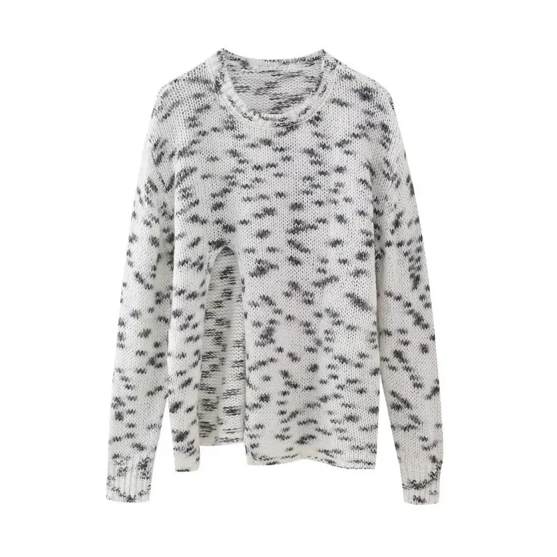 2023 Women Patchwork Knit Shirt Simple Round Neck Long Sleeved Casual Loose Asymmetric Sweater Top Trend Casual Vacation Dress
2023 Women Patchwork Knit Shirt Simple Round Neck Long Sleeved Casual Loose Asymmetric Sweater Top Trend Casual Vacation Dress