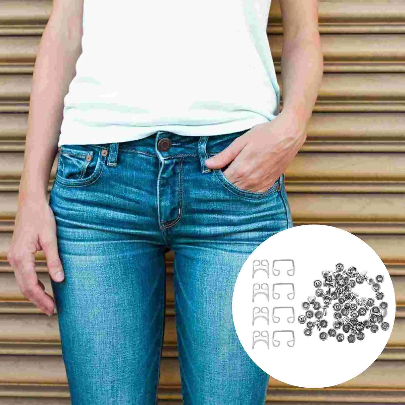 10 Sets Metal Fasteners Crafts Button Snaps Waist Extender Jean Bag Buckle Skirt Jeans Clips Replacement Pants
10 Sets Metal Fasteners Crafts Button Snaps Waist Extender Jean Bag Buckle Skirt Jeans Clips Replacement Pants