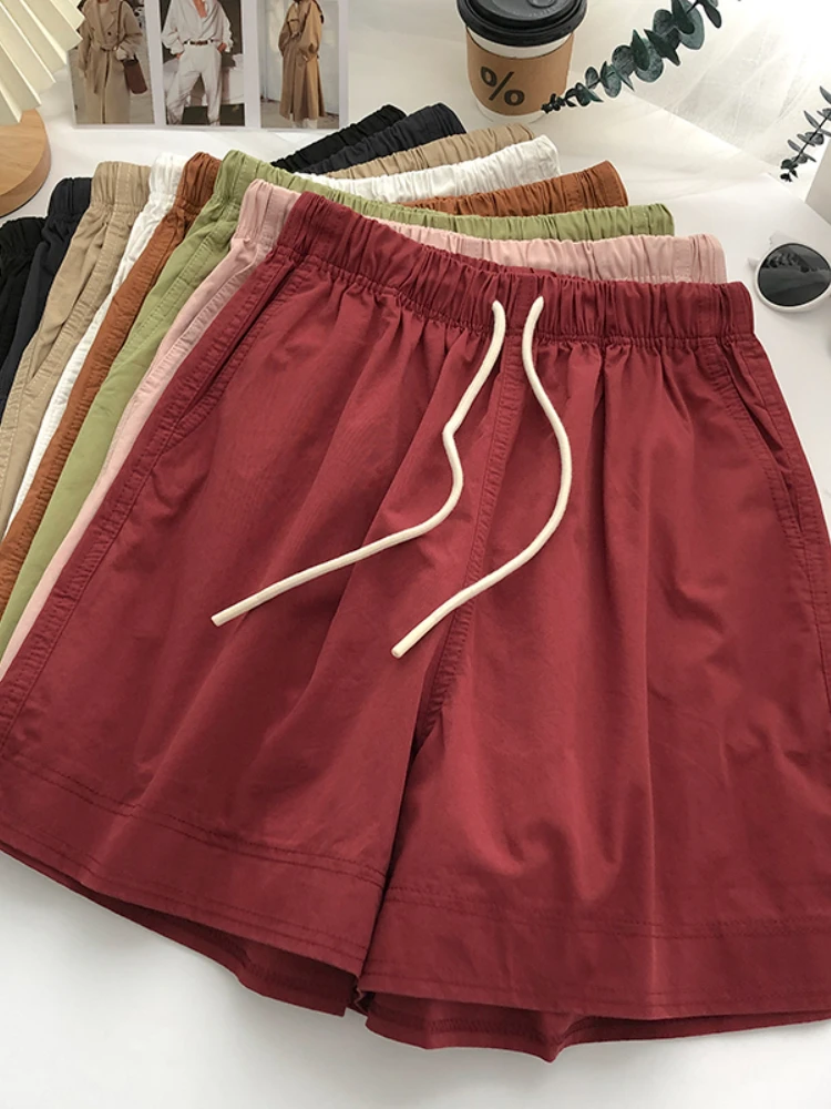 FTLZZ New Summer Drawstring Lace-up Shorts Women Casual Elastic Waist Pockets Wide Leg Short Lady Fashion Sold Color Shorts
FTLZZ New Summer Drawstring Lace-up Shorts Women Casual Elastic Waist Pockets Wide Leg Short Lady Fashion Sold Color Shorts