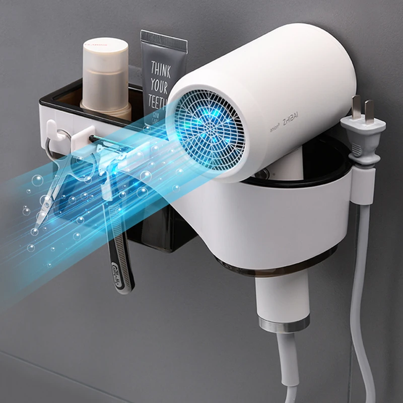 Wall-Mounted Hair Dryer Holder Bathroom Cosmetic Storage Rack Home Multifunction Shelf Plastic Accessories Bathroom Shelf
Wall-Mounted Hair Dryer Holder Bathroom Cosmetic Storage Rack Home Multifunction Shelf Plastic Accessories Bathroom Shelf