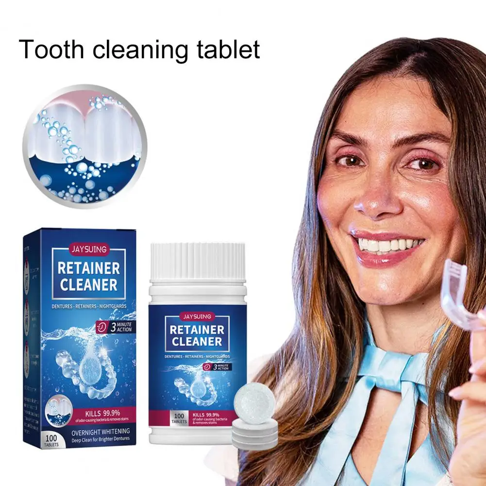 Denture Cleaning Tablets 1 Bottle Practical Visible Effect Professional Denture Night Guard Cleansing Tablets for Unisex
Denture Cleaning Tablets 1 Bottle Practical Visible Effect Professional Denture Night Guard Cleansing Tablets for Unisex