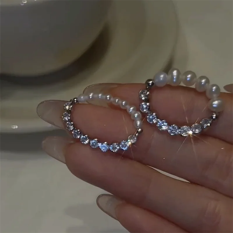 Flash Crystal Stones Pearl Ring Elastic Rope Adjustable Women Jewelry Trendy Pearl Matching Ring Female Luxury Party Accessories
Flash Crystal Stones Pearl Ring Elastic Rope Adjustable Women Jewelry Trendy Pearl Matching Ring Female Luxury Party Accessories