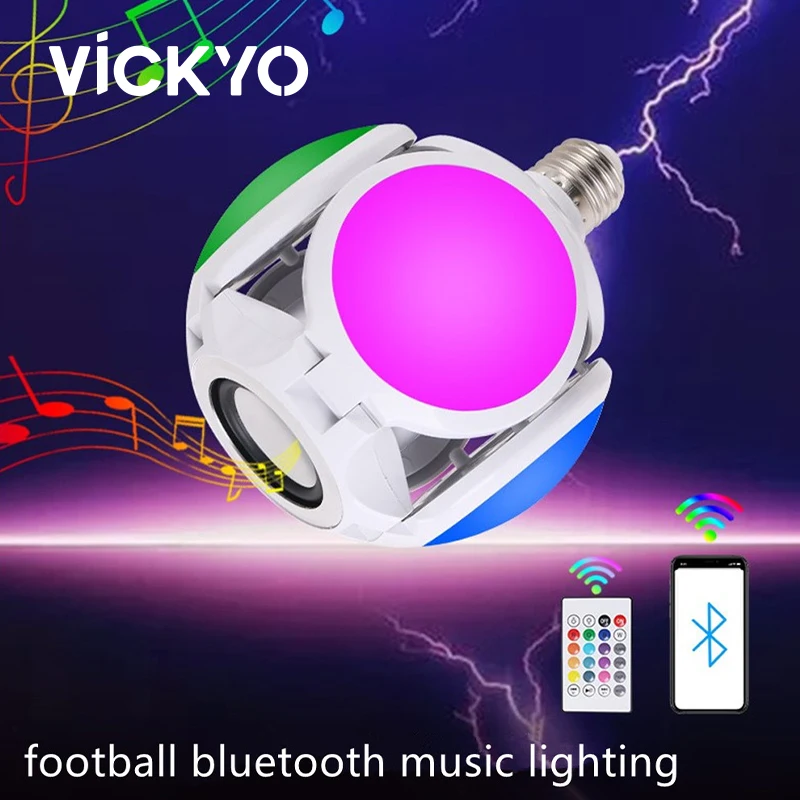 VICKYO Smart Bluetooth Light Bulb E27 LED Music Football Colorful Bulb Wireless Stereo Audio Music Speaker Colorful Light Bulb
VICKYO Smart Bluetooth Light Bulb E27 LED Music Football Colorful Bulb Wireless Stereo Audio Music Speaker Colorful Light Bulb