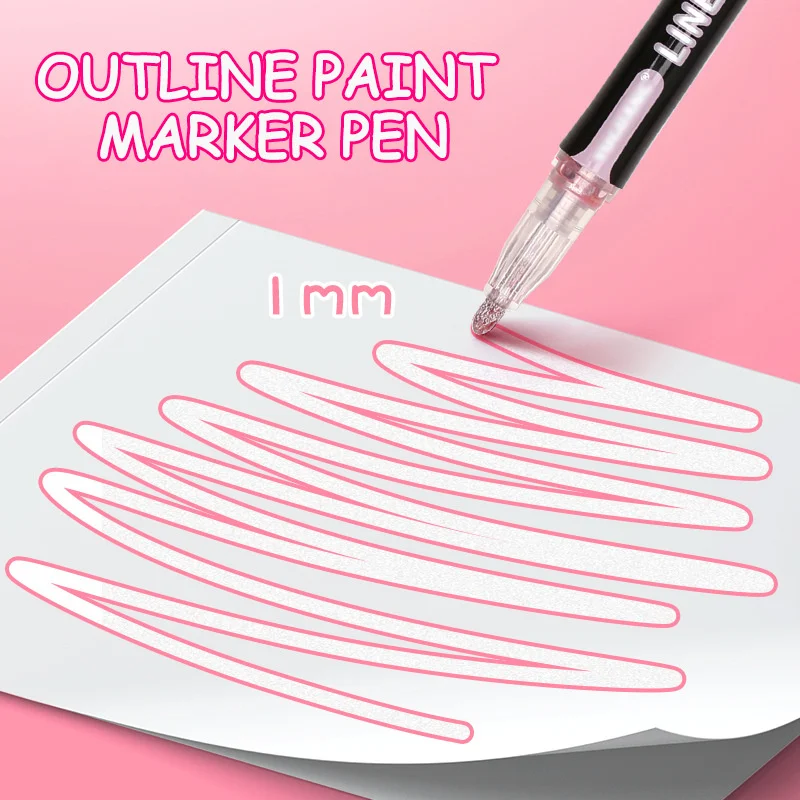 8/12/24colors Shiny Double Line Outline Pen New Color Marking Students Use Fluorescent Suit Pens Double Silver Light Hand Pencil
8/12/24colors Shiny Double Line Outline Pen New Color Marking Students Use Fluorescent Suit Pens Double Silver Light Hand Pencil