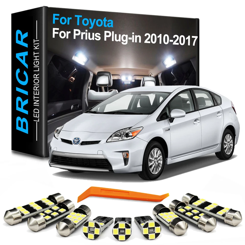 Bricar 12Pcs Canbus Interior LED Bulb Light Kit For Toyota Prius Plug-in 2010 2011 2012 2013 2014 2015 2016 2017 Car Indoor Lamp 
Bricar 12Pcs Canbus Interior LED Bulb Light Kit For Toyota Prius Plug-in 2010 2011 2012 2013 2014 2015 2016 2017 Car Indoor Lamp