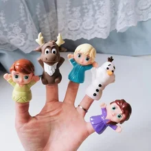 5Pcs/Set Disney Frozen Model Doll Simulation Animal Set Soft Glue Baby Interactive Hand Puppet Finger Toy Christmas Gift