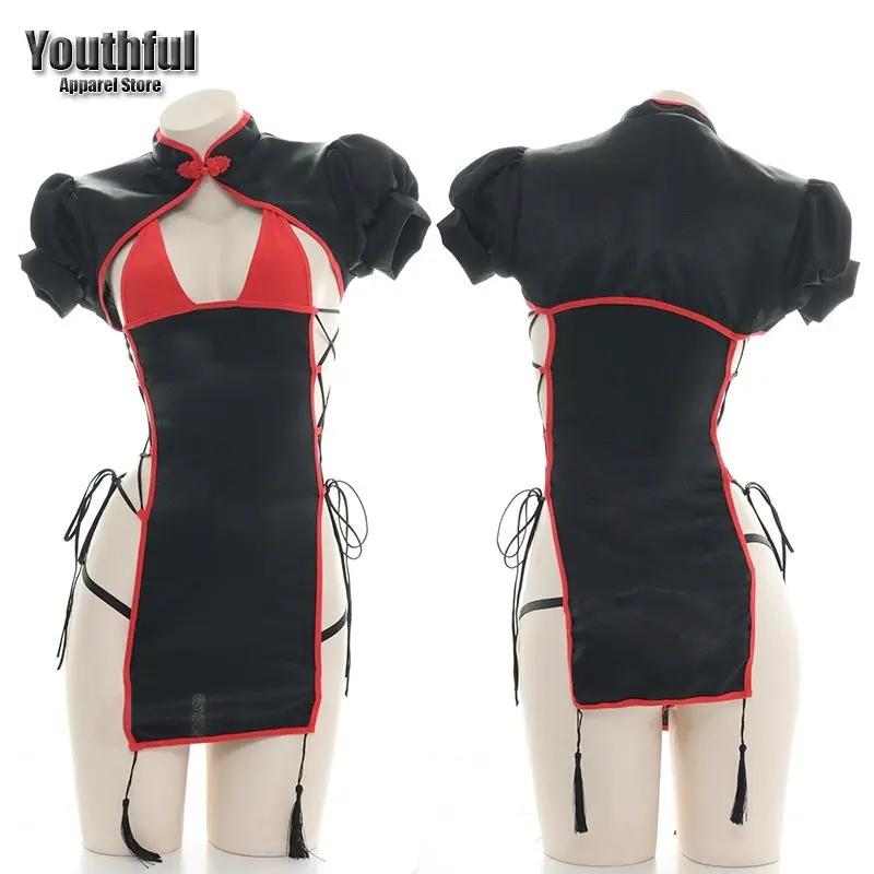 Women Girls Sexy Lingerie Cheongsam Cosplay Exotic Costumes Charming Side Open Design Lace Up Bandage Chi-pao Dress Outfit
Women Girls Sexy Lingerie Cheongsam Cosplay Exotic Costumes Charming Side Open Design Lace Up Bandage Chi-pao Dress Outfit