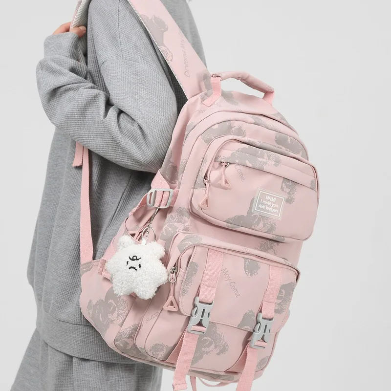 College style printed student schoolbag 2022 Japanese and Korean casual junior high school students large-capacity backpack
College style printed student schoolbag 2022 Japanese and Korean casual junior high school students large-capacity backpack
