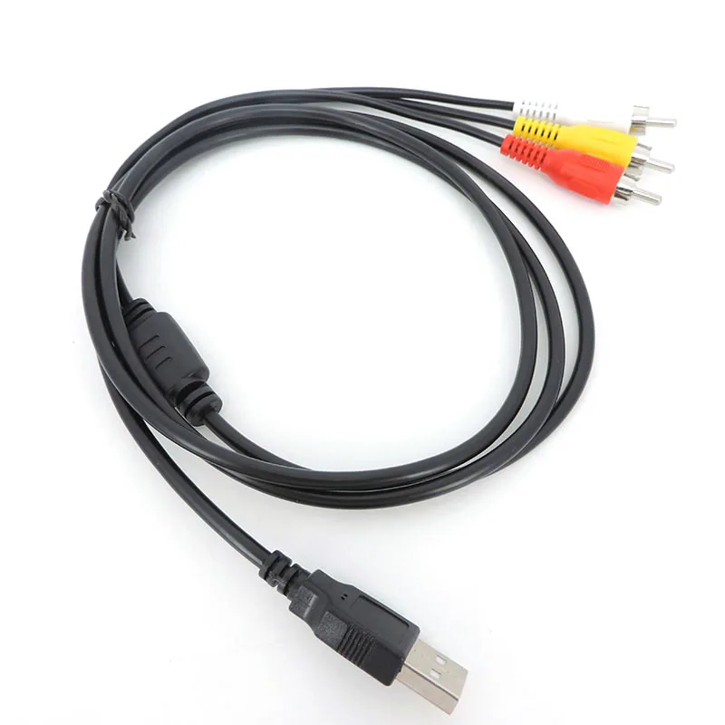 1.5Meter USB A 2.0 male To 3RCA Cable 3 RCA Male connector Coverter Audio Video lead Cable Television Adapter Wire A/V TV DVD Q1
1.5Meter USB A 2.0 male To 3RCA Cable 3 RCA Male connector Coverter Audio Video lead Cable Television Adapter Wire A/V TV DVD Q1