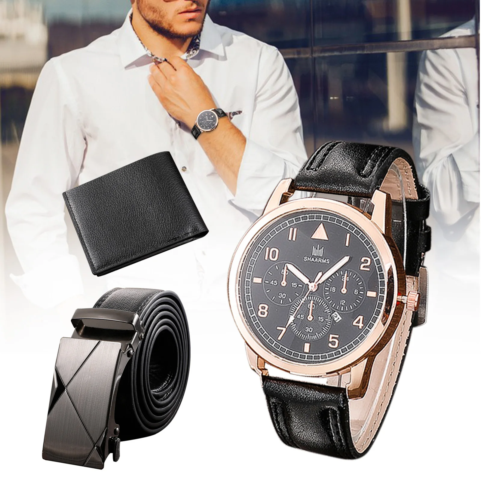 Men's Watch+Wallet+Belt Set Male's Gift for Father's Day Birthday Gift 3pcs/set PU Strap Casual Quartz Watch NYZ Shop
Men's Watch+Wallet+Belt Set Male's Gift for Father's Day Birthday Gift 3pcs/set PU Strap Casual Quartz Watch NYZ Shop