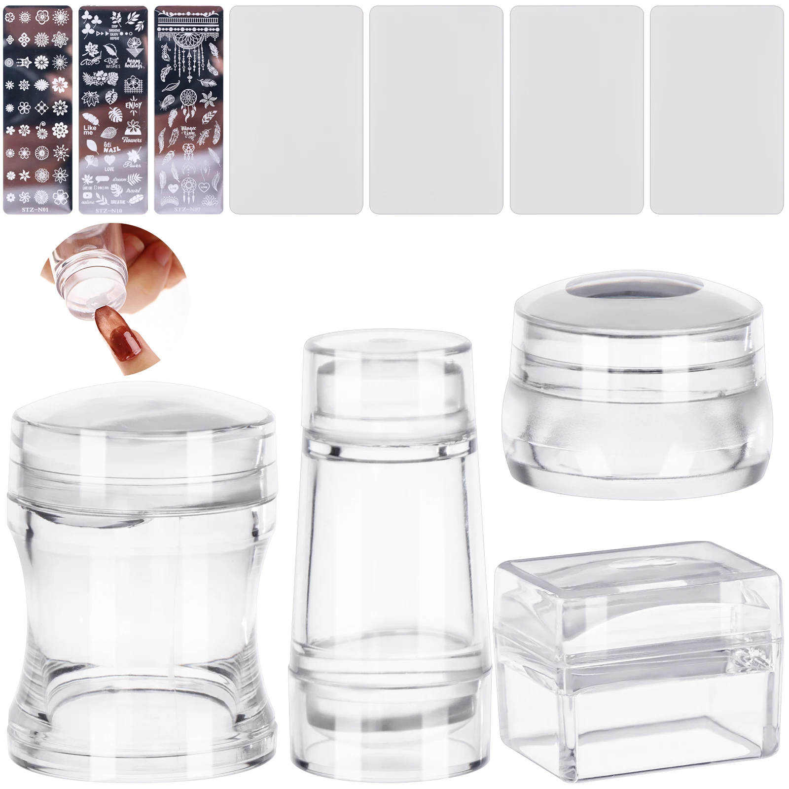 Набор прозрачных стемперов для ногтей, набор из 4 разных силиконовых стемперов для нейл-арта, маникюрный набор для нейл-арта
Набор прозрачных стемперов для ногтей, набор из 4 разных силиконовых стемперов для нейл-арта, маникюрный набор для нейл-арта