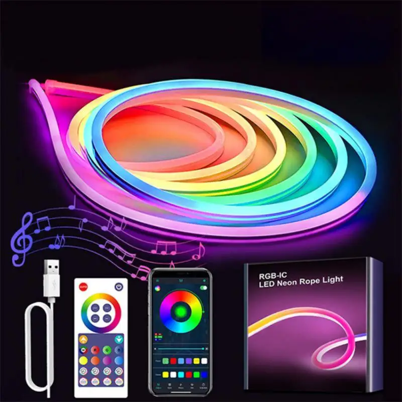 3M 5M Tuya LED Neon Strip Lights RGBIC waterproof Lamp Tape Music Sync APP Voice Control Via Alexa Google Assistant Smart Home
3M 5M Tuya LED Neon Strip Lights RGBIC waterproof Lamp Tape Music Sync APP Voice Control Via Alexa Google Assistant Smart Home