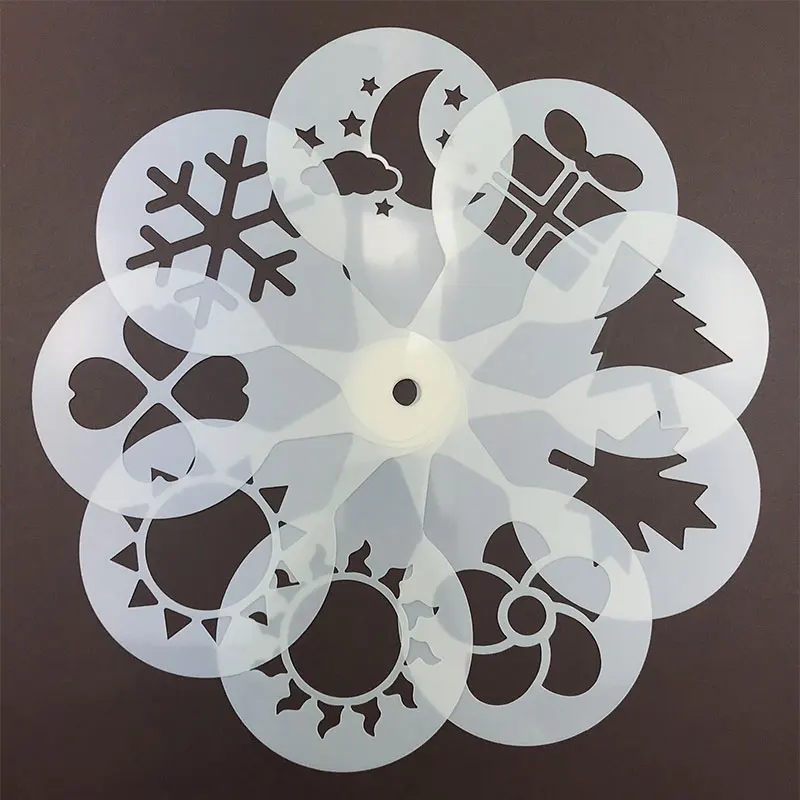 19 Pcs/set Cappuccino Mold Powdered Sugar Sieve Tools Fancy Coffee Printing Model Foam Spray Cake Stencils Coffee Drawing
19 Pcs/set Cappuccino Mold Powdered Sugar Sieve Tools Fancy Coffee Printing Model Foam Spray Cake Stencils Coffee Drawing