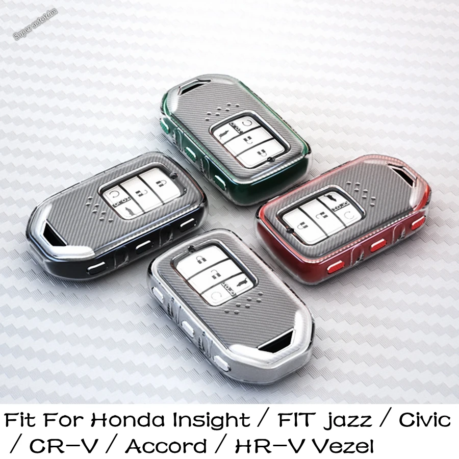 

TPU Car Remote Key Case Cover Shell Fit For Honda Insight / FIT jazz / Civic / CR-V / Accord / HR-V Vezel Protector Fob Keyless