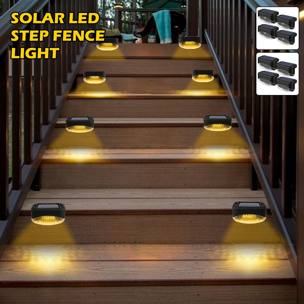New4Pcs Solar Deck Lights Outdoor Solar Fence Light IP65 Waterproof Solar Step Light Warm Light Solar Powered Decorative Light 
New4Pcs Solar Deck Lights Outdoor Solar Fence Light IP65 Waterproof Solar Step Light Warm Light Solar Powered Decorative Light