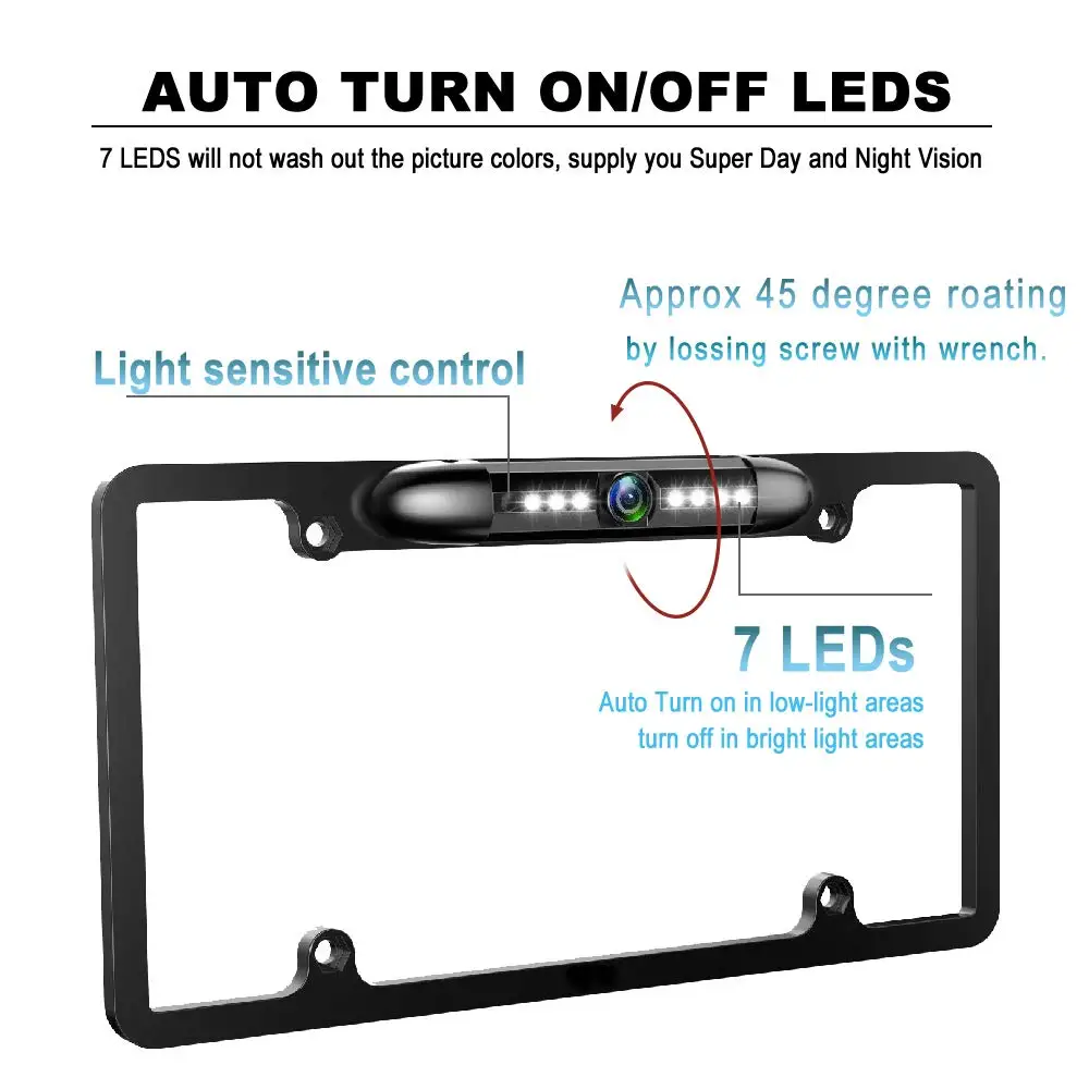 License Plate Backup Camera HD Night Vision Rear View Camera with LEDs 170° Viewing Angle Waterproof Backup Rear Camera for Cars
License Plate Backup Camera HD Night Vision Rear View Camera with LEDs 170° Viewing Angle Waterproof Backup Rear Camera for Cars