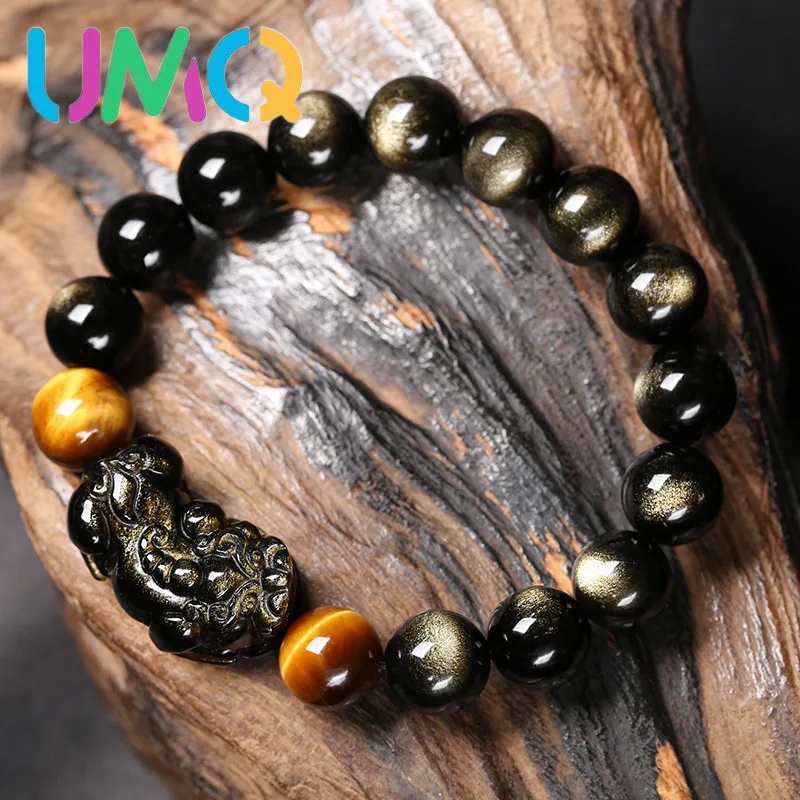 Obsidian Bracelet Men's and Women's Lovers Buddha Beads Hand String Single Circle Double Gold Eyes
Obsidian Bracelet Men's and Women's Lovers Buddha Beads Hand String Single Circle Double Gold Eyes