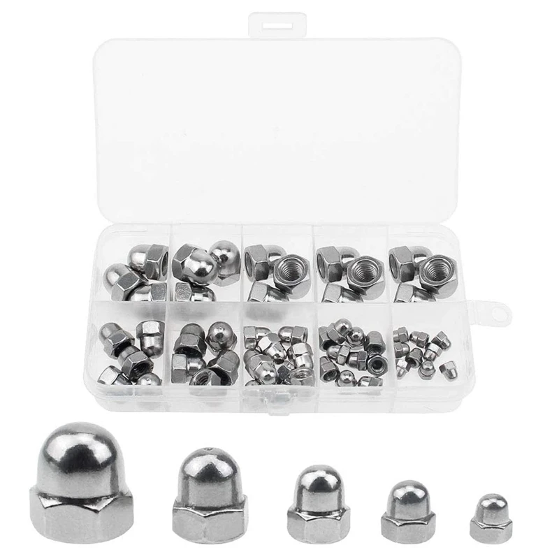 95Pcs Dome Hex Cap Nut Bolt M3/M4/M5/M6/M8 Stainless Steel Nuts Lock Nuts Round Fastening Nut Hexagon Domed Cap Nut
95Pcs Dome Hex Cap Nut Bolt M3/M4/M5/M6/M8 Stainless Steel Nuts Lock Nuts Round Fastening Nut Hexagon Domed Cap Nut