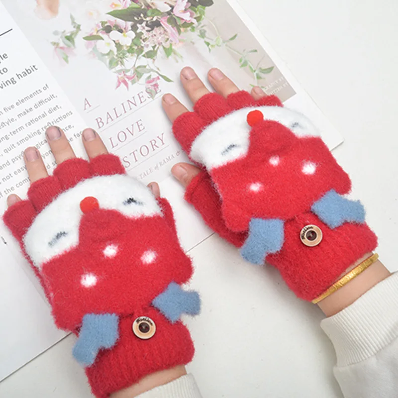 New Winter Plush Children's Gloves Warm Padded Cartoon Dual-purpose Half Finger Flip Gloves Baby Factory Wholesale
New Winter Plush Children's Gloves Warm Padded Cartoon Dual-purpose Half Finger Flip Gloves Baby Factory Wholesale
