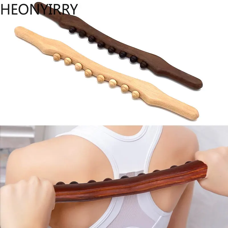New 8 Beads Natural Wooden Gua Sha Stick For Neck Shoulder Back Massager Scrape Therapy SPA Beauty Salon Rolling Steel Rods
New 8 Beads Natural Wooden Gua Sha Stick For Neck Shoulder Back Massager Scrape Therapy SPA Beauty Salon Rolling Steel Rods