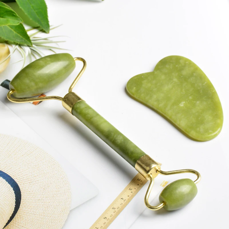 2pcs Set Face Massager Roller Natural Jade Stone Guasha Board Scraper Set Facial Skin Relaxation Slimming Beauty Neck Thin Tool
2pcs Set Face Massager Roller Natural Jade Stone Guasha Board Scraper Set Facial Skin Relaxation Slimming Beauty Neck Thin Tool