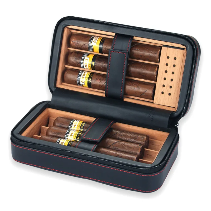 High Grade Charuto Cedar Wood Cigar Case Humidor Travel Leather Portable Cigar Moisturizing Box Storage 4-6 Cigars Humidifier
High Grade Charuto Cedar Wood Cigar Case Humidor Travel Leather Portable Cigar Moisturizing Box Storage 4-6 Cigars Humidifier