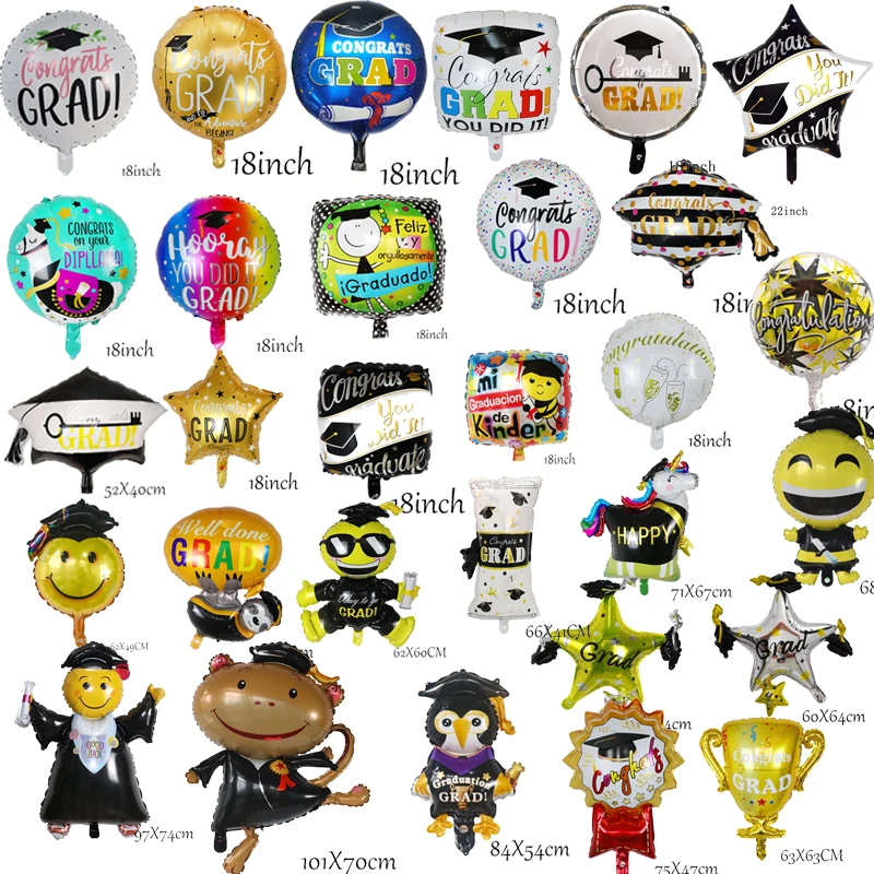 50Pcs Kindergarten High School Graduation Balloon PhD Trophy Medal Globo Graduation Themed Birthday BabyShower Party Decorations
50Pcs Kindergarten High School Graduation Balloon PhD Trophy Medal Globo Graduation Themed Birthday BabyShower Party Decorations