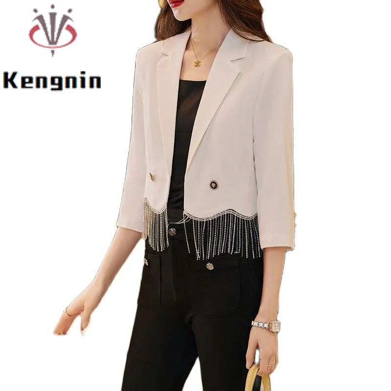 2023 Spring Summer New Design Blazer Woman Short Style Casual Office Lady Work Loose Oversize Tassel Female Jackets Coats KE3259
2023 Spring Summer New Design Blazer Woman Short Style Casual Office Lady Work Loose Oversize Tassel Female Jackets Coats KE3259