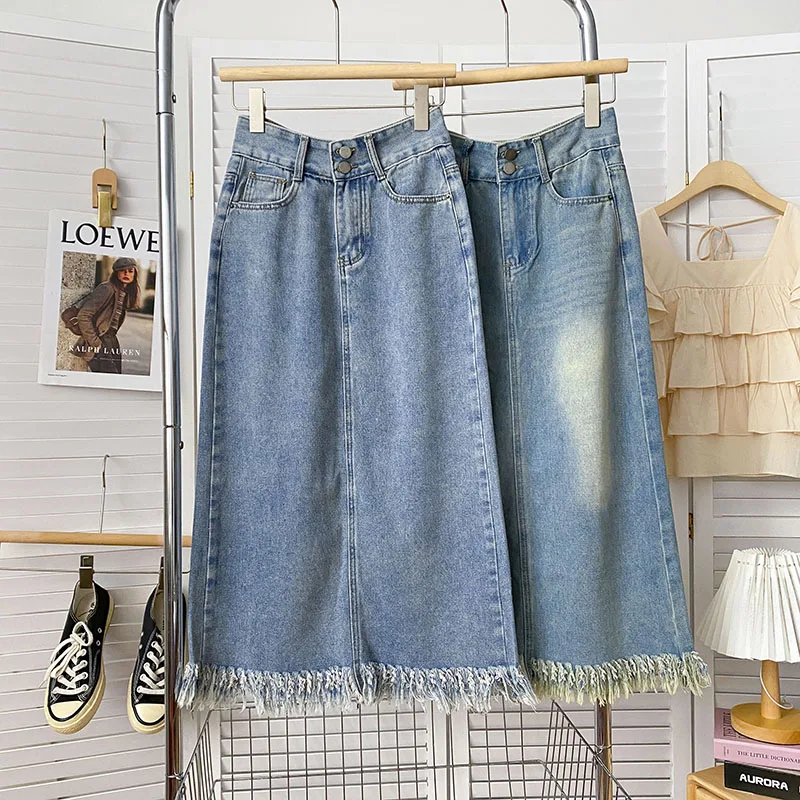 American Retro Denim Skirts For Young Girls Summer Casual High Waist Tassel Elegant Loose Straight Long Skirt Dropshipping
American Retro Denim Skirts For Young Girls Summer Casual High Waist Tassel Elegant Loose Straight Long Skirt Dropshipping