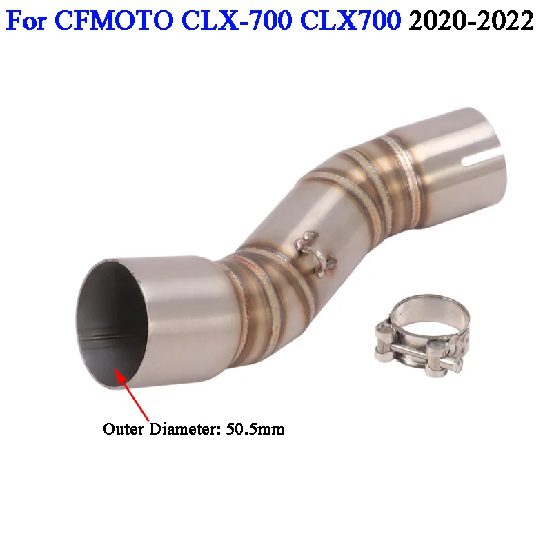 Motorcycle Exhaust Escape Eliminator Enhancement Mid Link Pipe With Catalyst Slip On For CFMOTO CLX-700 CLX 700 2020 2021 2022
Motorcycle Exhaust Escape Eliminator Enhancement Mid Link Pipe With Catalyst Slip On For CFMOTO CLX-700 CLX 700 2020 2021 2022