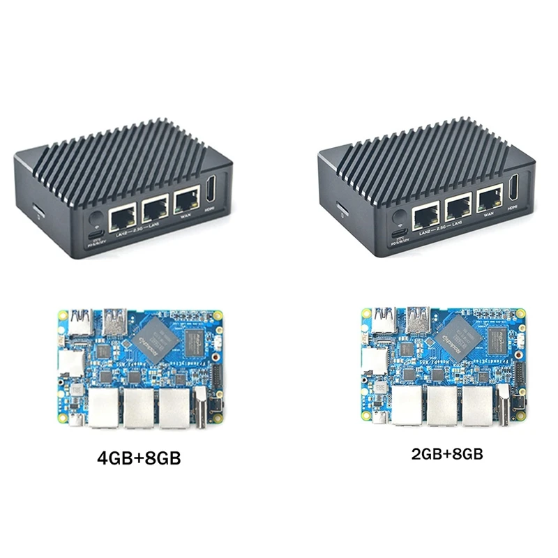 

For Nanopi R5S RK3568 Development Board EMMC Dual 2.5G Gigabit Ethernet Port Development Board With Case