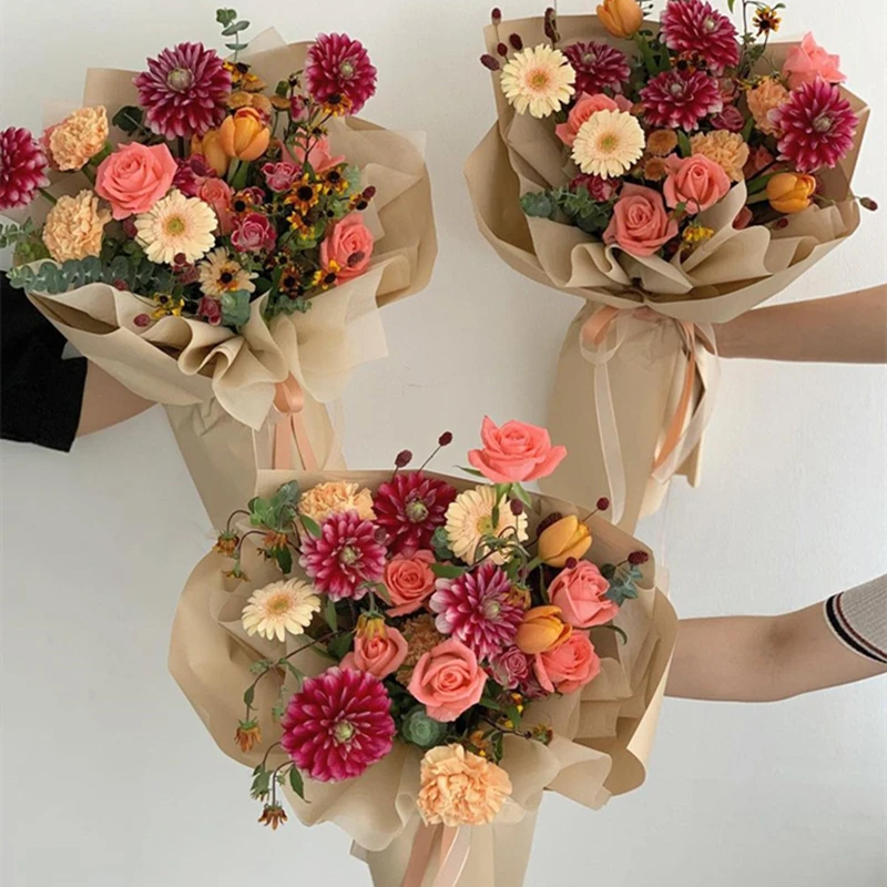

60cm*10yards/roll Flower Bouquet Wrapping Lining Papers Thick Non-woven Cotton Liner Paper Flower Shop Gifts Packaging Material