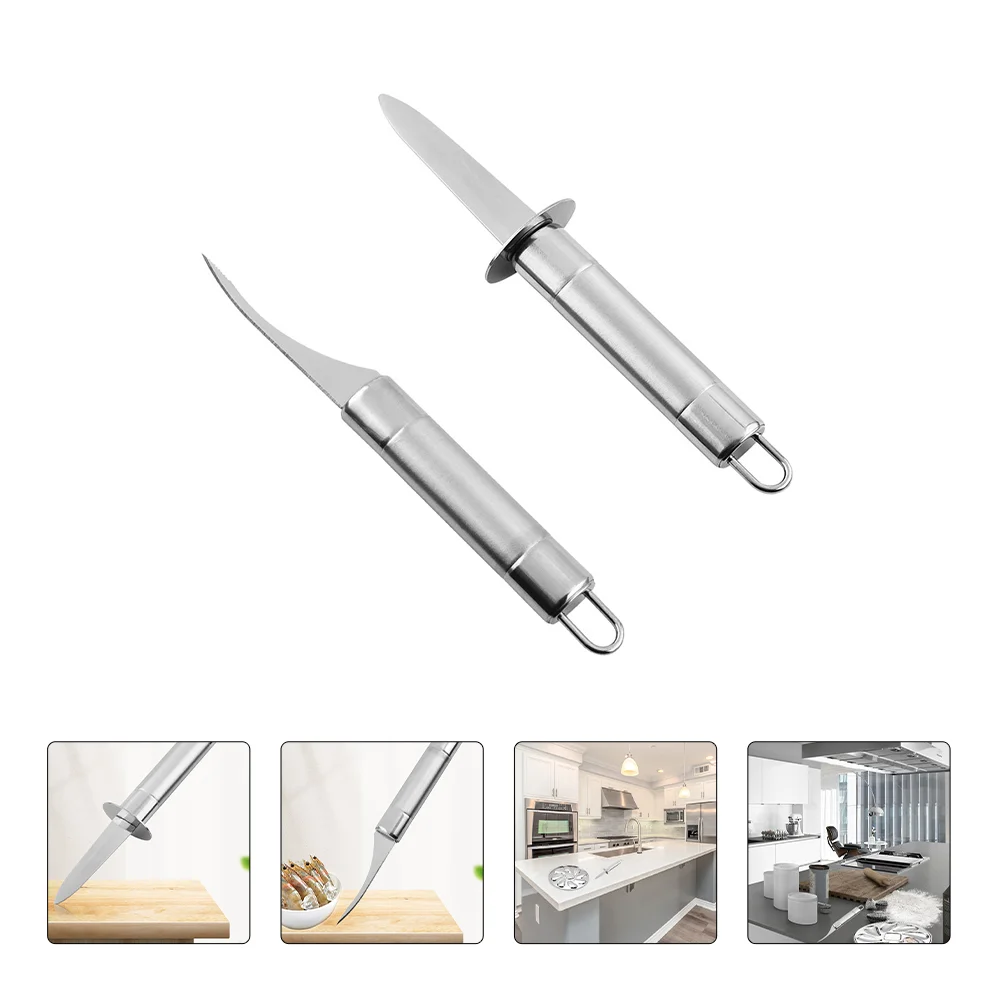 2pcs Seafood Tools Ergonomic Handle Kitchen Restaurant Shellfish Oyster Shucker Prawn Peeler
2pcs Seafood Tools Ergonomic Handle Kitchen Restaurant Shellfish Oyster Shucker Prawn Peeler