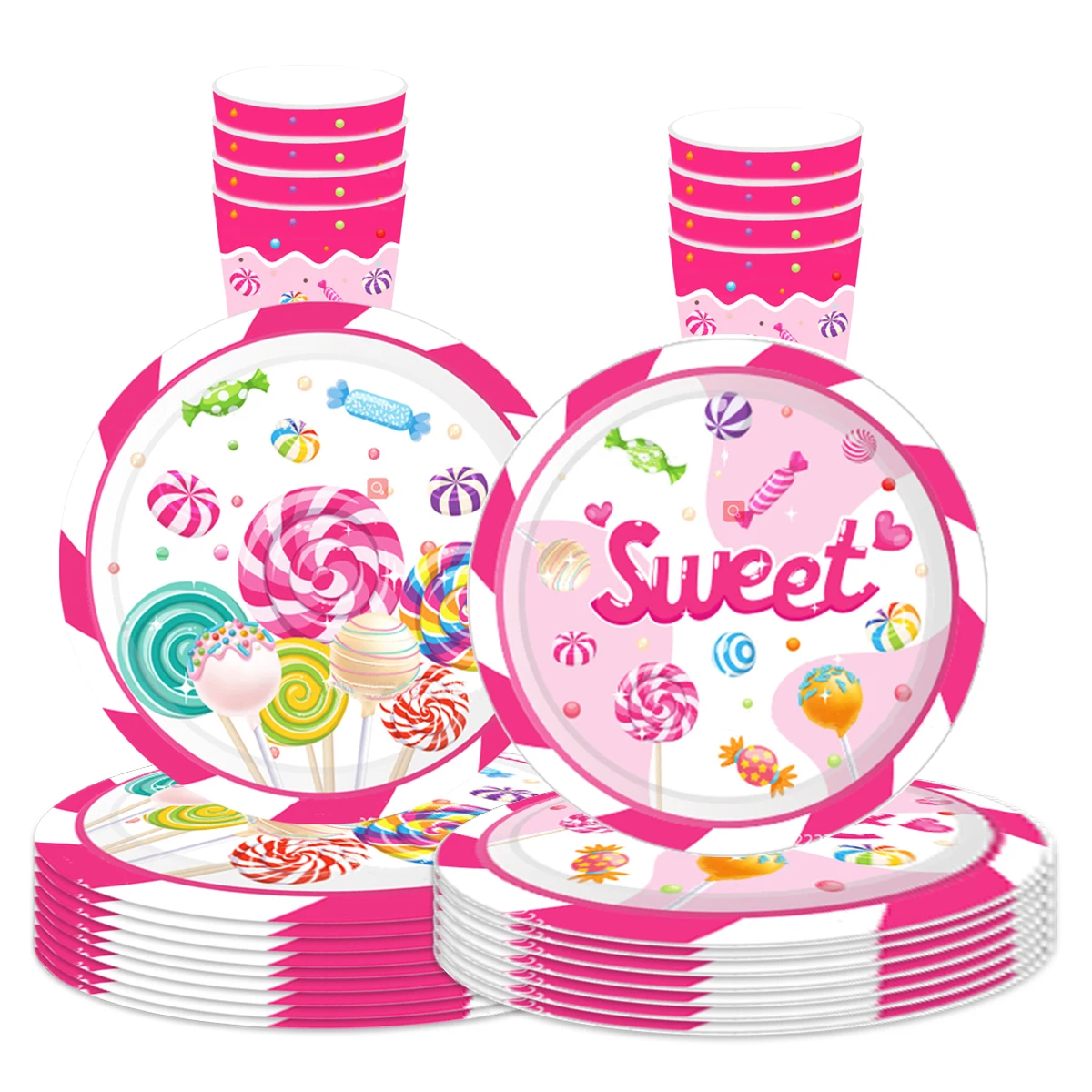 8 Guests Candy Party Tableware Sweet Plates Cups Napkins Gilrs 1st Birthday Party Happy Birthday Party Supplies Kids Favor 
8 Guests Candy Party Tableware Sweet Plates Cups Napkins Gilrs 1st Birthday Party Happy Birthday Party Supplies Kids Favor