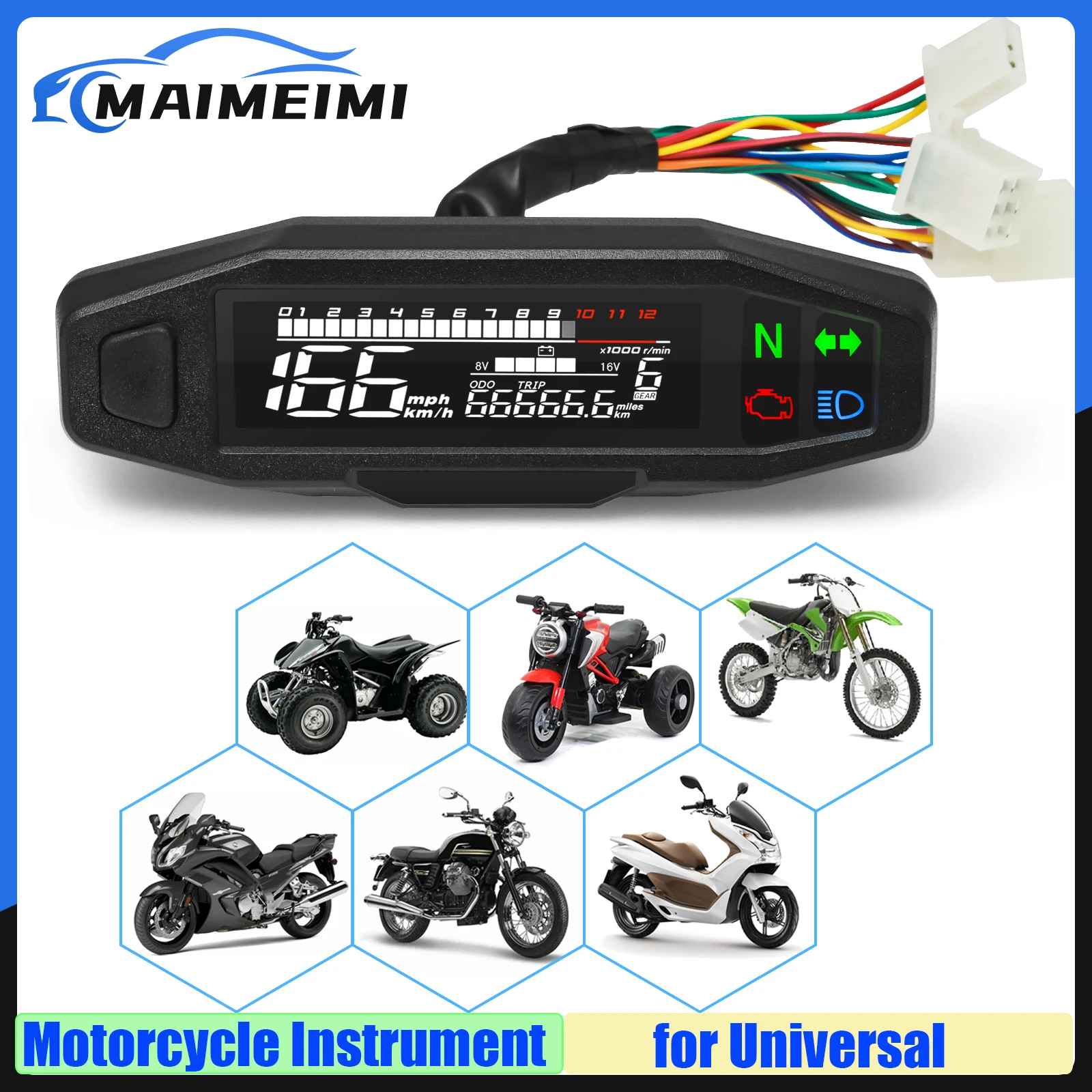 2023 Motorcycle Tachometer Speedometer LCD Digital Odometer RPM Fuel Level Meter Turn Signal Light for Universal Motorcross 12V
2023 Motorcycle Tachometer Speedometer LCD Digital Odometer RPM Fuel Level Meter Turn Signal Light for Universal Motorcross 12V