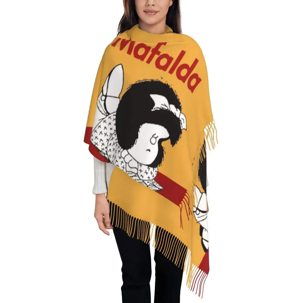 Mafalda Read Book Scarf Wrap Women Long Winter Warm Tassel Shawl Unisex Cartoon Scarves
Mafalda Read Book Scarf Wrap Women Long Winter Warm Tassel Shawl Unisex Cartoon Scarves